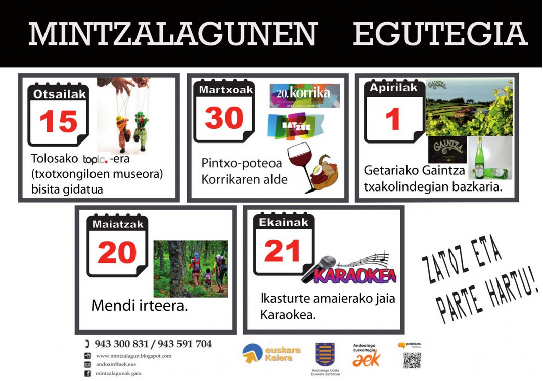 Nahi adina aukera, euskaraz gozatzeko