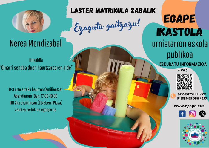 Nerea Mendizabalen hitzaldia: "Oinarri sendoa duen haurtzaroaren alde"
