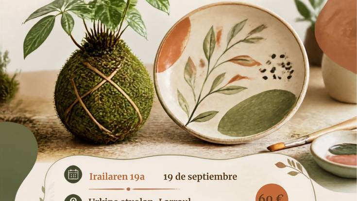 Kokedama eta kristalezko platera apaintzeko tailerra