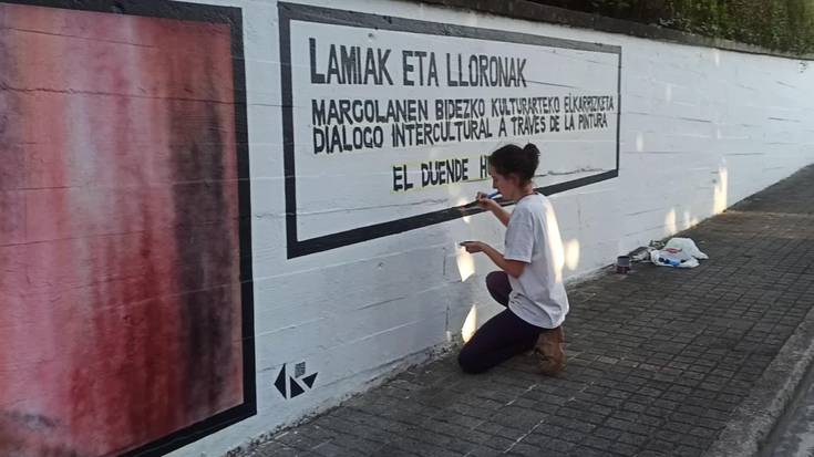 Ongi Etorri Eskolara ekimenaren graffitia, Joakin Larreta kalean