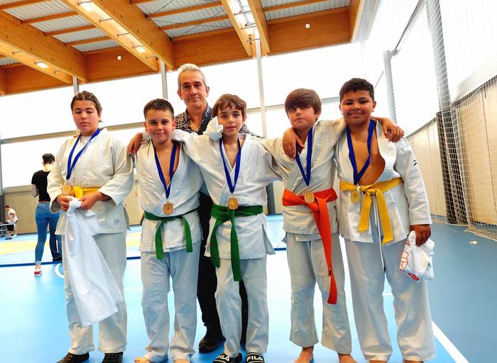 Judo Club Andoain taldeko kideak, alebin mailako Gipuzkoako txapelketan