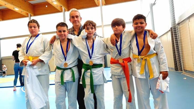 Judo Club Andoain taldeko kideak, alebin mailako Gipuzkoako txapelketan