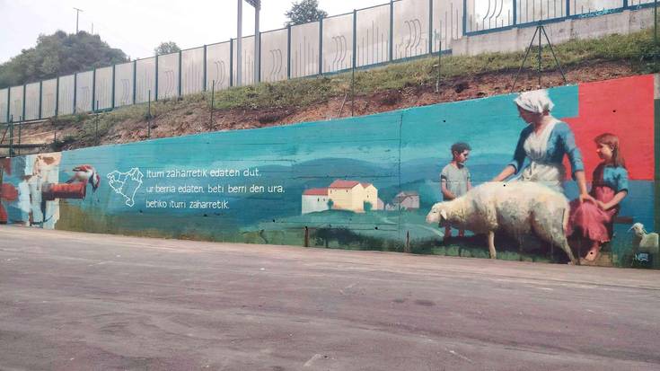 Mural berria Txermingo ikastolaren alboko horman