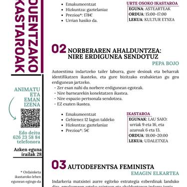 Asteasuko Udalak antolatutako helduentzako ikastaroak