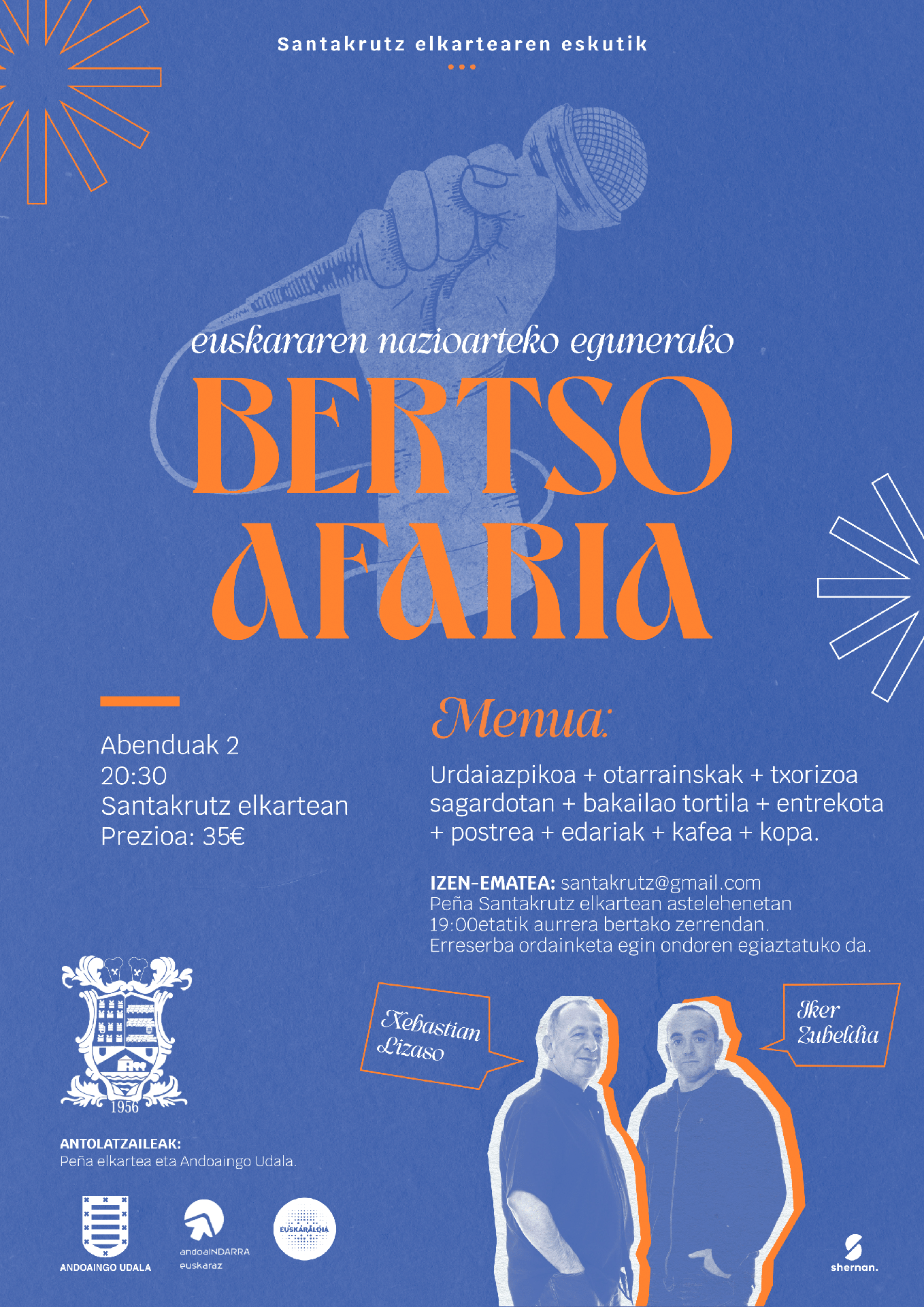Bertso afaria, abenduaren 2an
