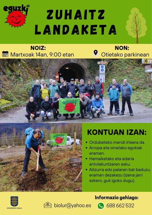 Zuhaitz landaketa Muntto parajean