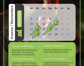 Enpresa industrialei negozioaren jarraipena planifikatzen laguntzeko doako 4 formakuntza, azaroan