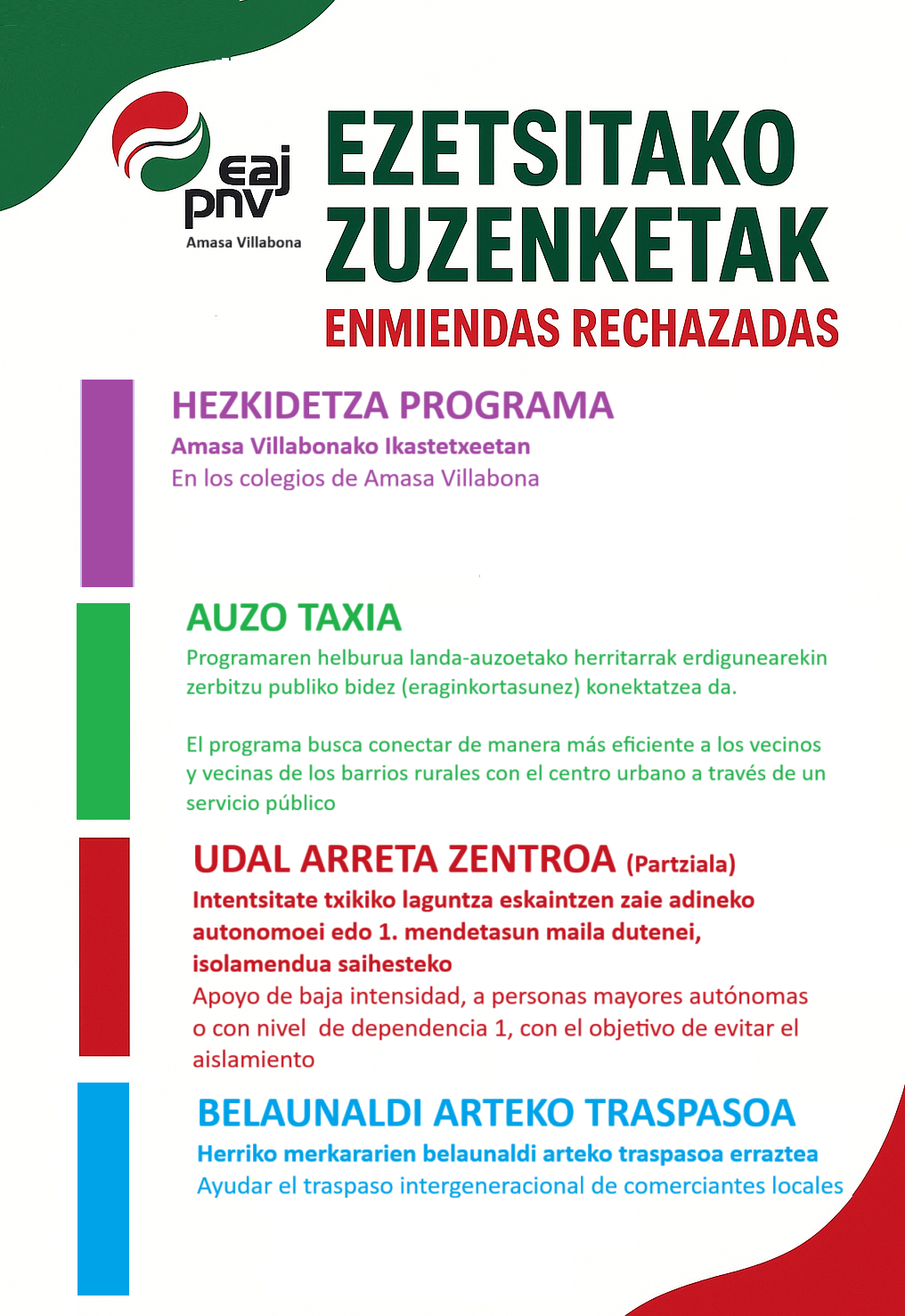 EAJ-PNVk SALATU DU EHBILDUREN ARDURAGABEKERIA ETA AURREKONTUEN KUDEAKETA ESKASA