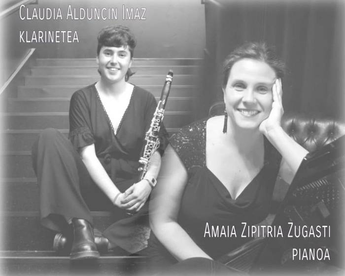 Claudia Alduncin klarinete-joleak eta Amaia Zipitria piano-joleak kontzertua emango dute