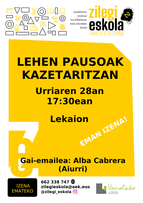 “Lehen pausoak kazetaritzan”, Zilegi Eskolaren eskutik