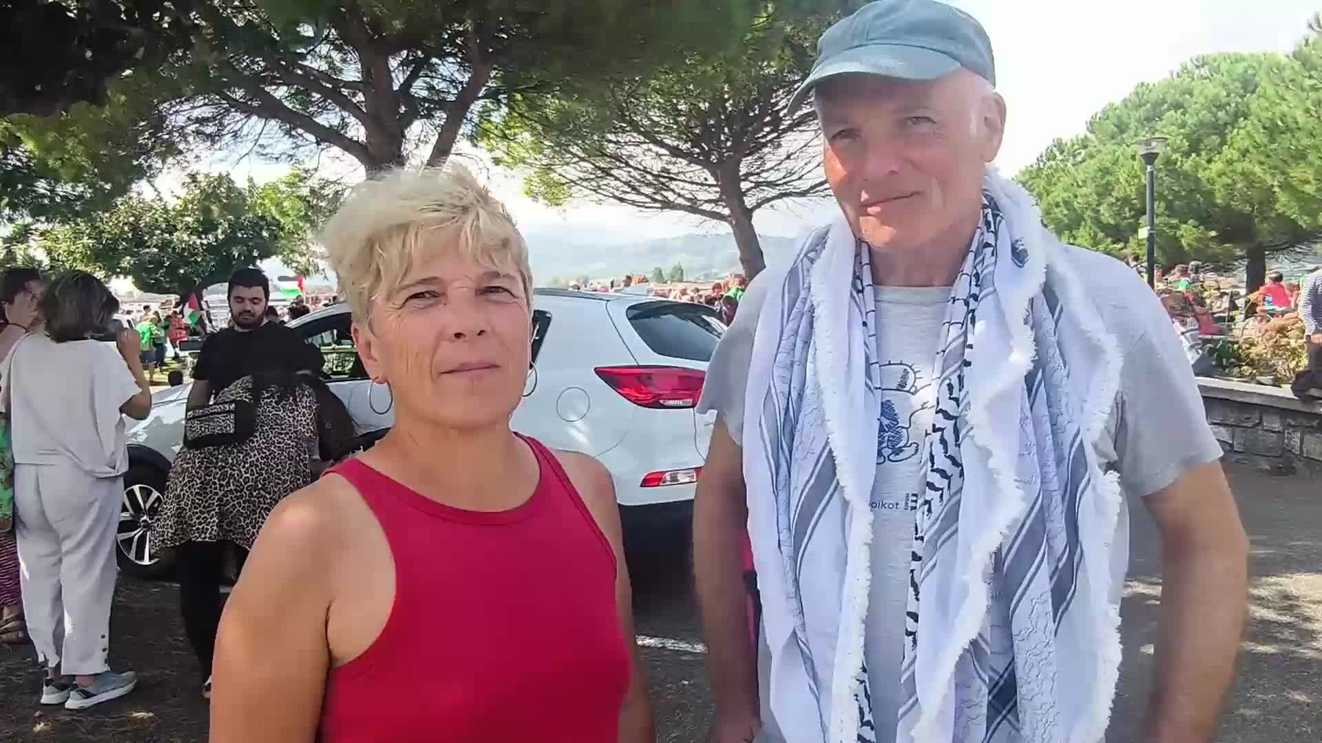 Palestinaren aldeko "Ibaitik Itsasora" ibilaldian, Eli Errondosoro eta Richard Weyndling parte-hartzaileen adierazpenak