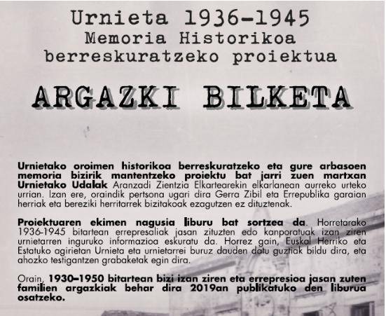 Argazki bilketa, 1936-1945 Memoria Historikoa berreskuratzeko