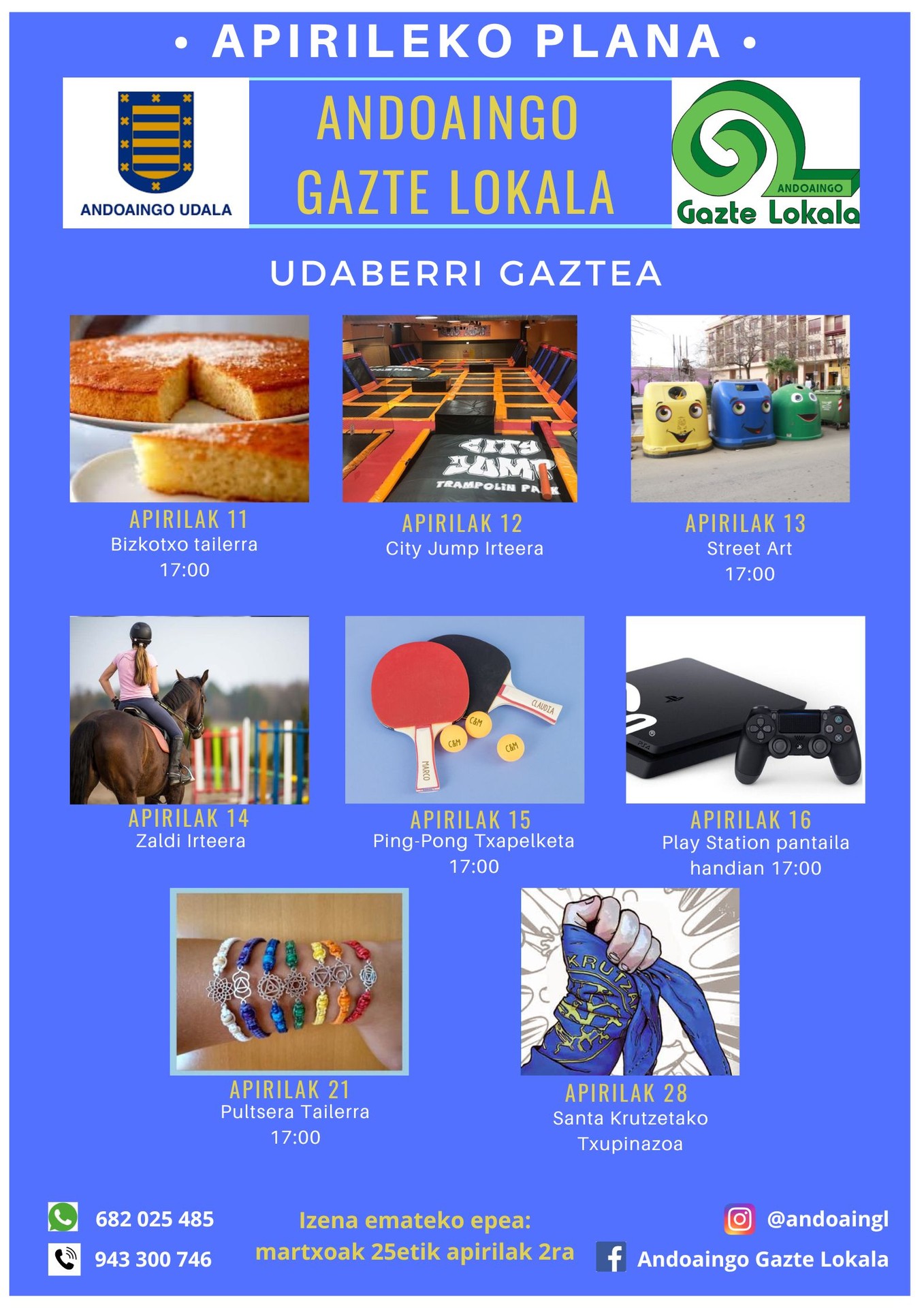 Gazte lokaleko apirileko plana