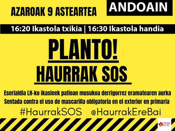 Eserialdia LHko ikasleek patioan musukoa derrigorrez eramatearen aurka