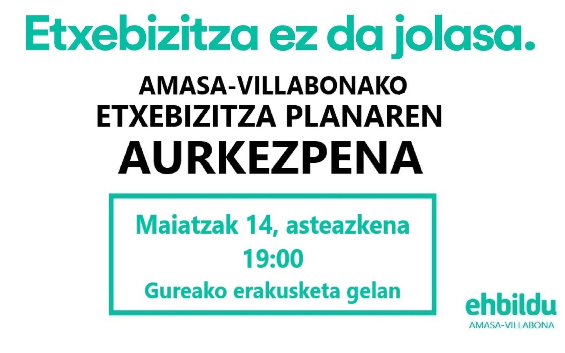 Amasa-Villabonako Etxebizitza Planaren aurkezpena